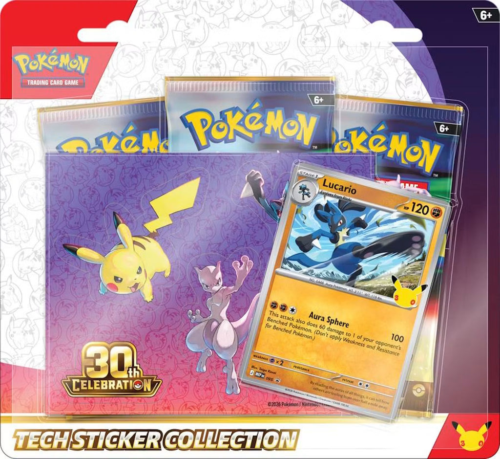Pokemon 30th Celebration Tech Sticker Collection Box Trading Cards