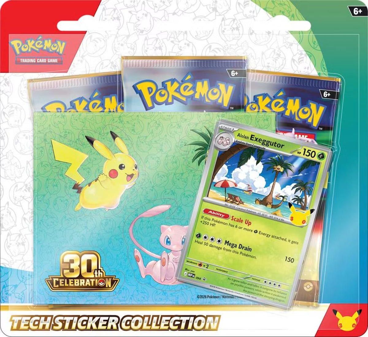 Pokemon 30th Celebration Tech Sticker Collection Box Trading Cards