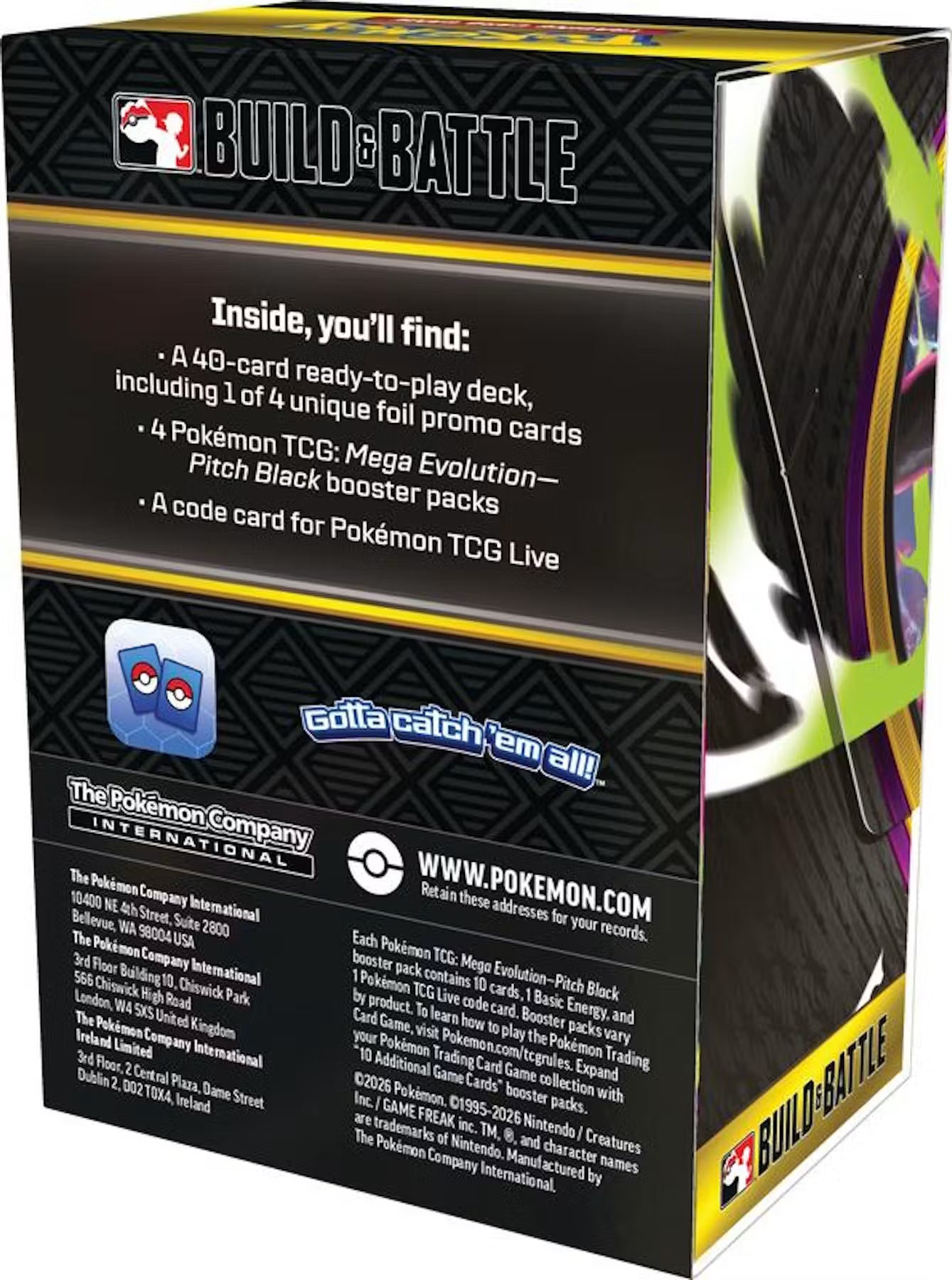 Pokemon Mega Evolution Pitch Black Build and Battle Trading Cards