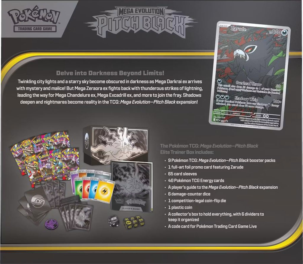 Pokemon Mega Evolution Pitch Black Elite Trainer Box Trading Cards