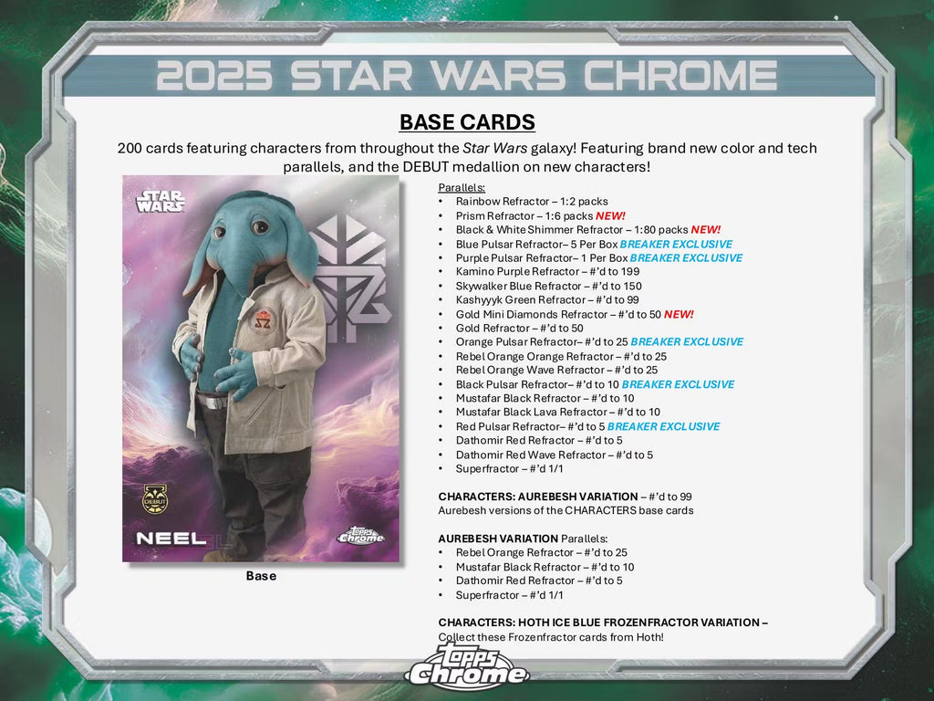 2025 Topps Chrome Star Wars Breakers Delight Trading Cards