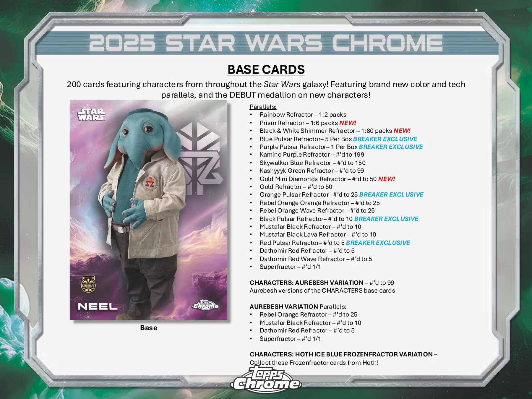 2025 Topps Chrome Star Wars Breakers Delight Trading Cards
