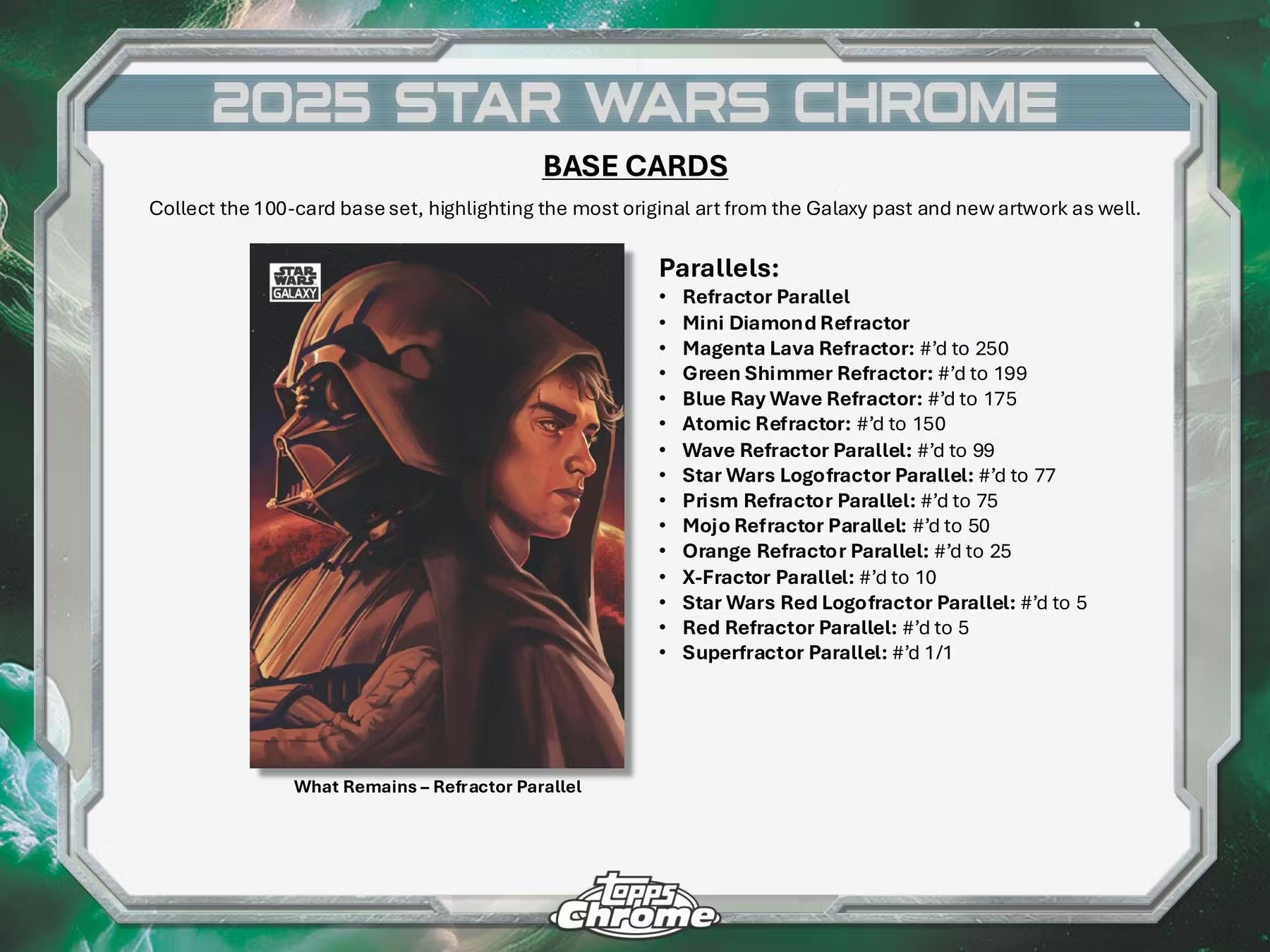 2025 Topps Chrome Star Wars Galaxy Hobby Trading Cards